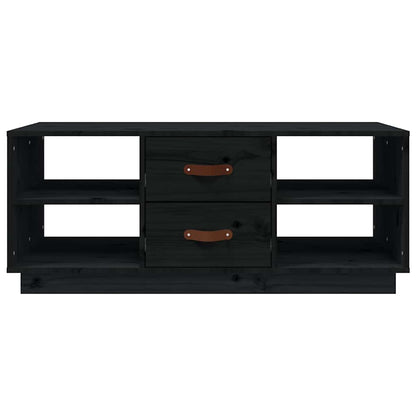 vidaXL Coffee Table Black 100x50x41 cm Solid Wood Pine 5