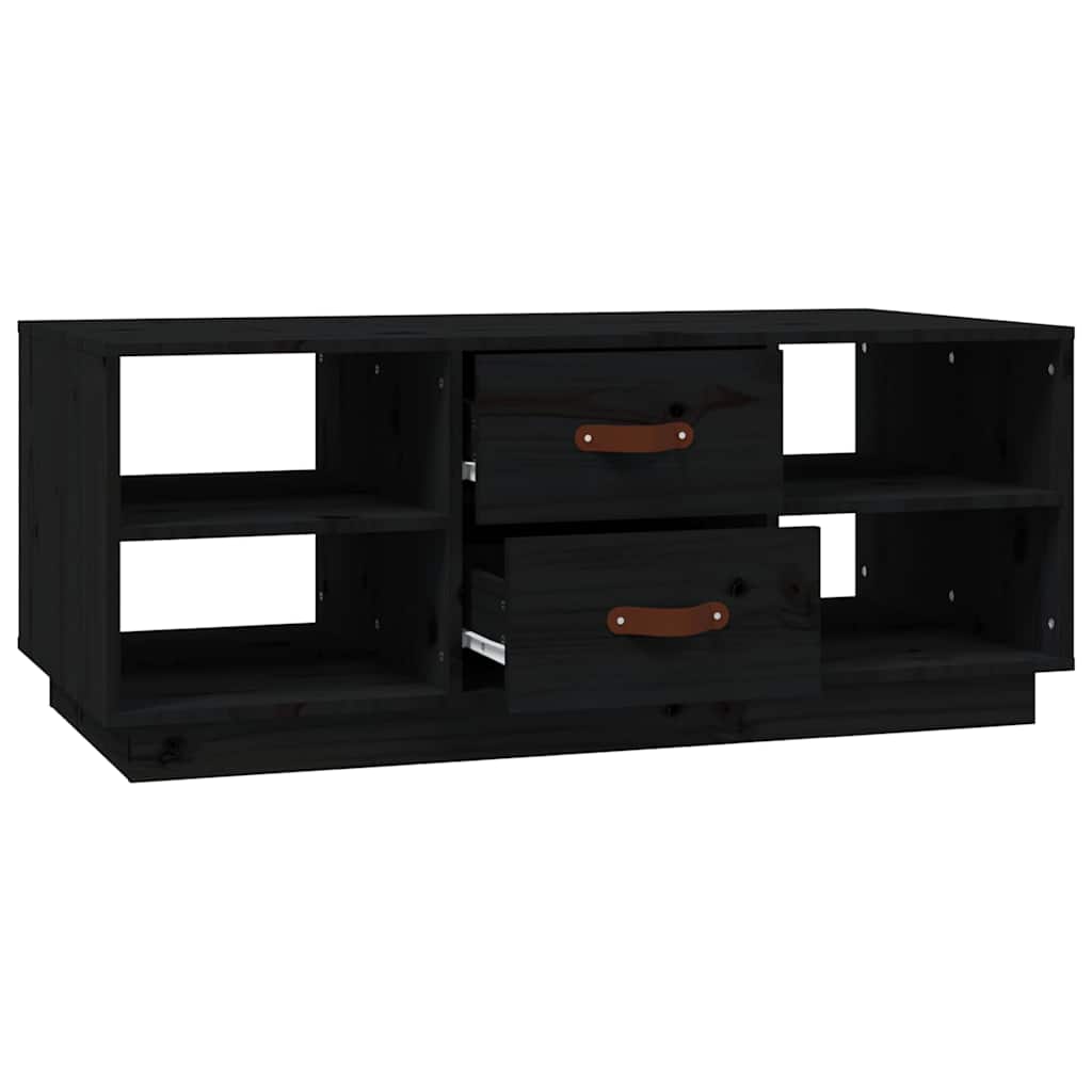 vidaXL Coffee Table Black 100x50x41 cm Solid Wood Pine 6
