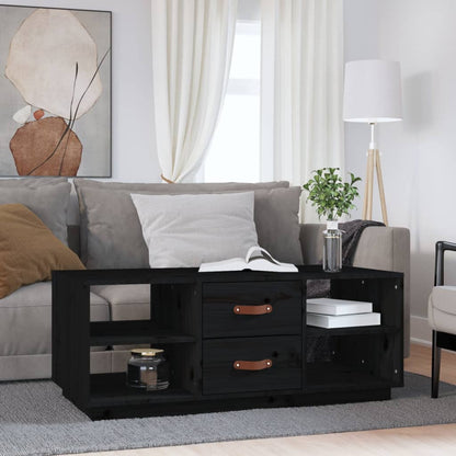 vidaXL Coffee Table Black 100x50x41 cm Solid Wood Pine 1