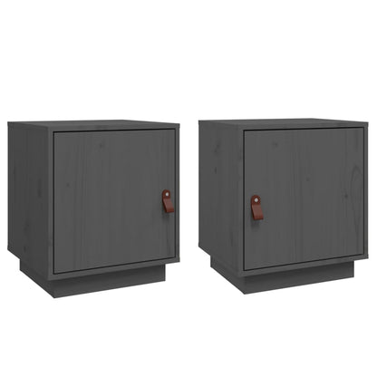 vidaXL Bedside Cabinets 2 pcs Grey 40x34x45 cm Solid Wood Pine 2