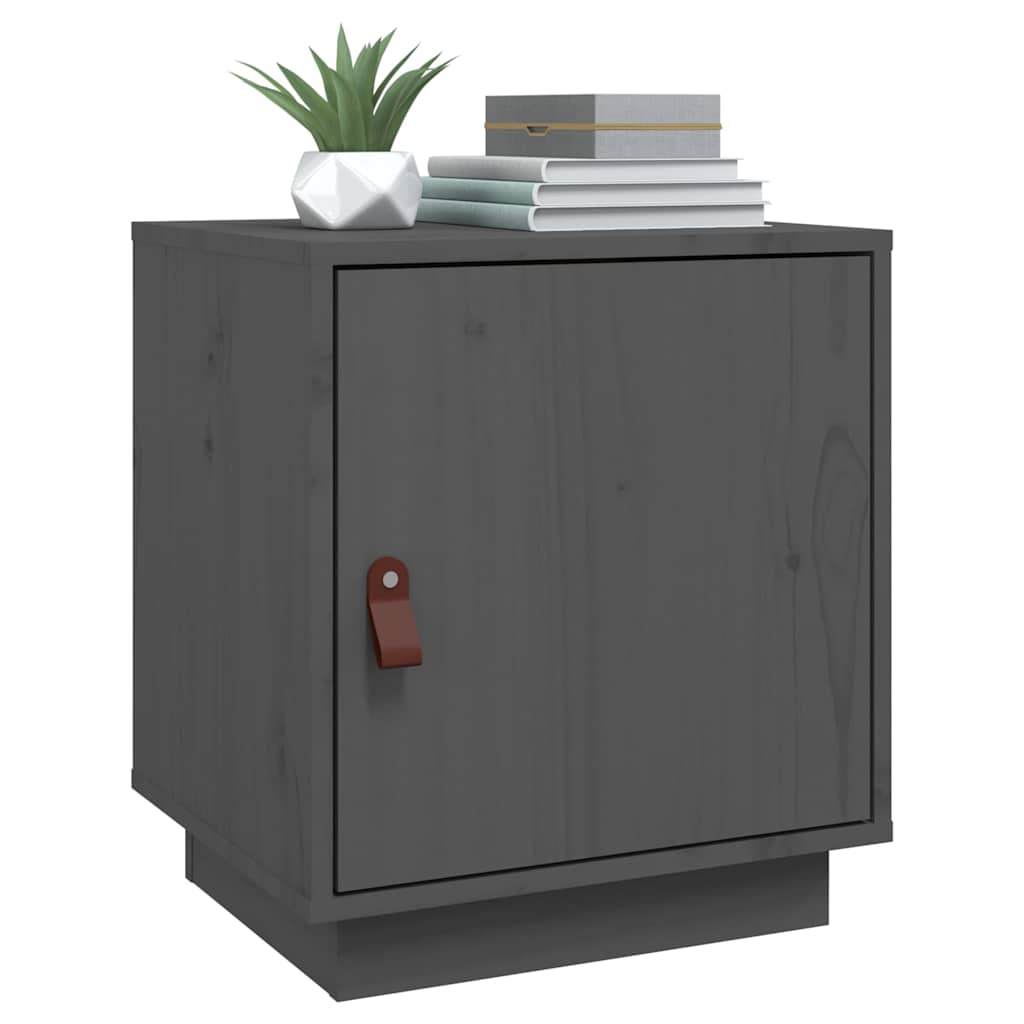 vidaXL Bedside Cabinets 2 pcs Grey 40x34x45 cm Solid Wood Pine 4