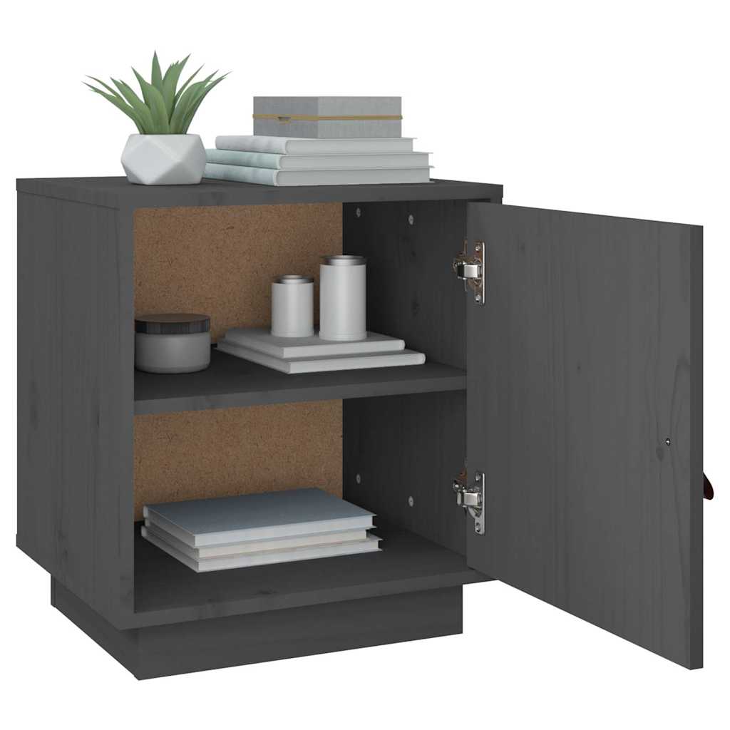 vidaXL Bedside Cabinets 2 pcs Grey 40x34x45 cm Solid Wood Pine 5