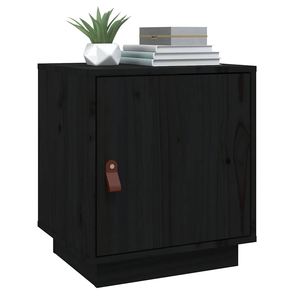vidaXL Bedside Cabinets 2 pcs Black 40x34x45 cm Solid Wood Pine 4