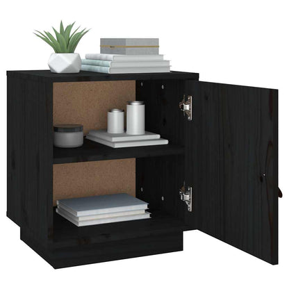 vidaXL Bedside Cabinets 2 pcs Black 40x34x45 cm Solid Wood Pine 5