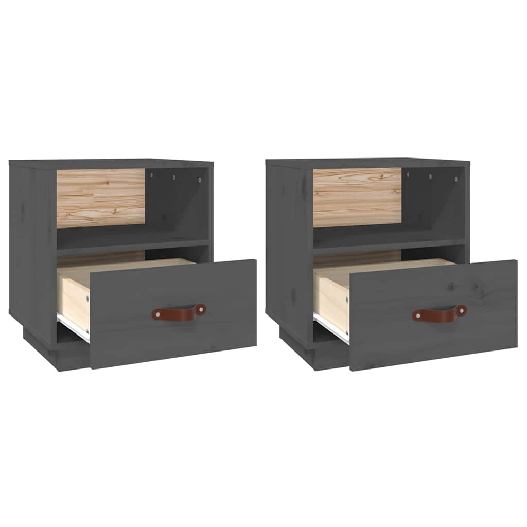 vidaXL Bedside Cabinet | Set of 2 | Grey 6