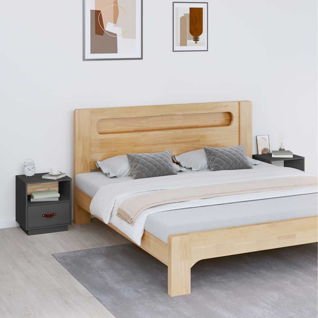 vidaXL Bedside Cabinet | Set of 2 | Grey 1
