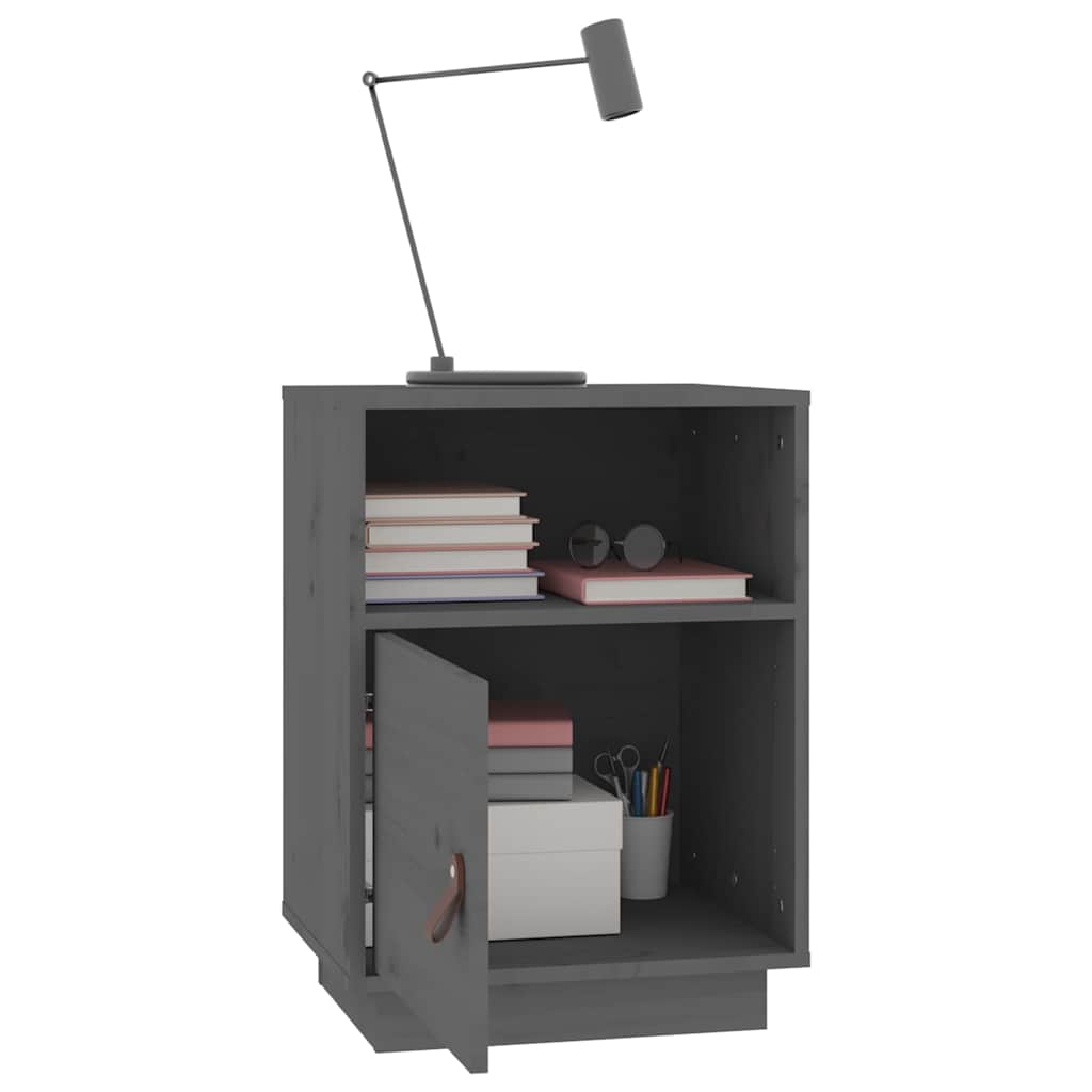 vidaXL Bedside Cabinets 2 pcs Grey 40x34x55 cm Solid Wood Pine 5