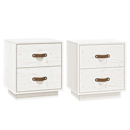 vidaXL Bedside Cabinets 2 pcs White 40x34x45 cm Solid Wood Pine 2