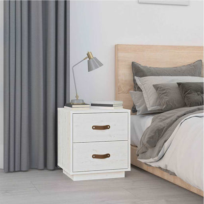 vidaXL Bedside Cabinets 2 pcs White 40x34x45 cm Solid Wood Pine 3