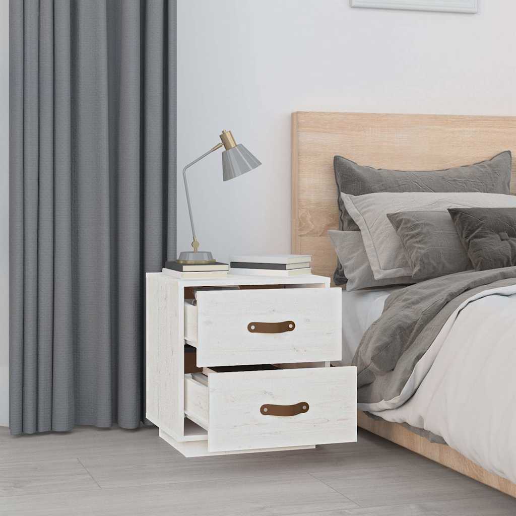 vidaXL Bedside Cabinets 2 pcs White 40x34x45 cm Solid Wood Pine 4