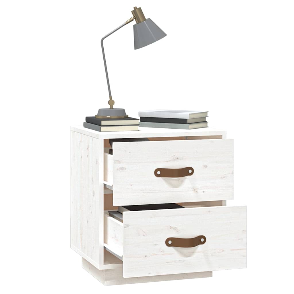 vidaXL Bedside Cabinets 2 pcs White 40x34x45 cm Solid Wood Pine 5