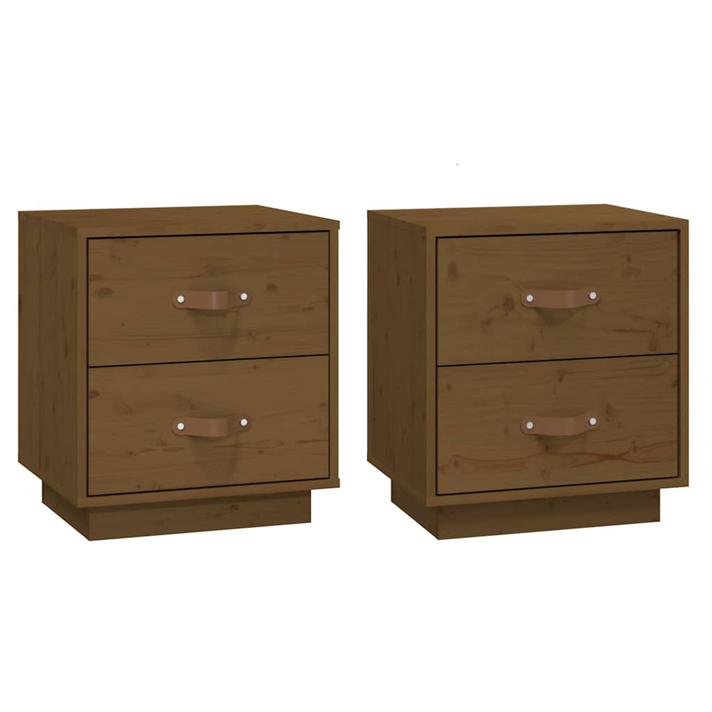 vidaXL Bedside Cabinets 2 pcs Honey Brown 40x34x45 cm Solid Wood Pine 2