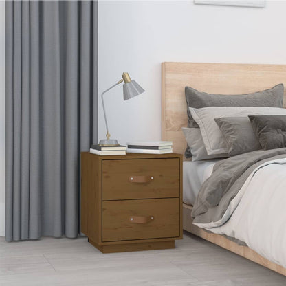 vidaXL Bedside Cabinets 2 pcs Honey Brown 40x34x45 cm Solid Wood Pine 3