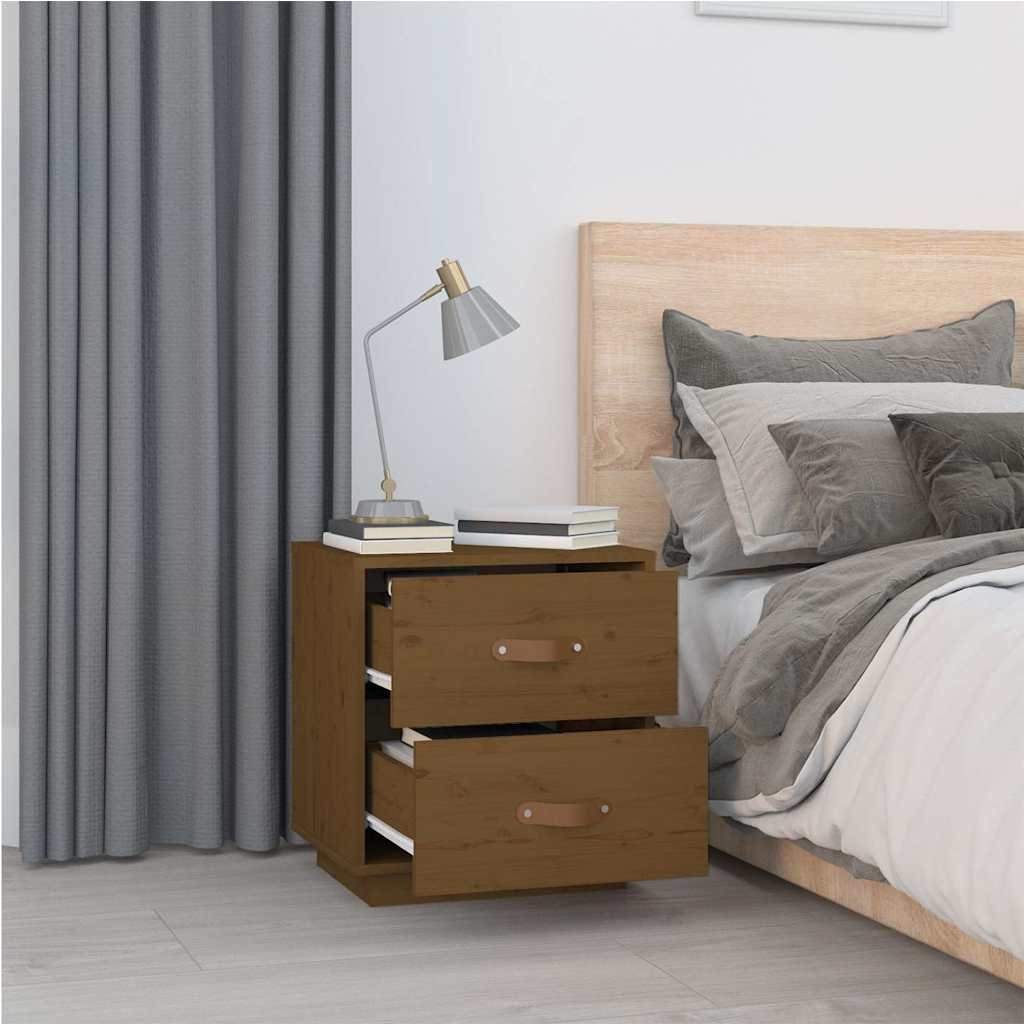 vidaXL Bedside Cabinets 2 pcs Honey Brown 40x34x45 cm Solid Wood Pine 4