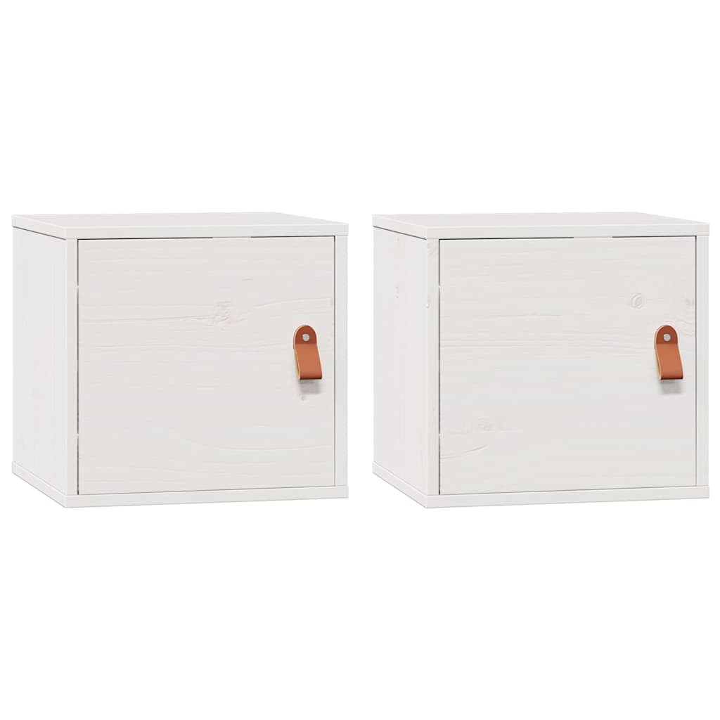 vidaXL Wall Cabinets 2 pcs White 31.5x30x30 cm Solid Wood Pine 2