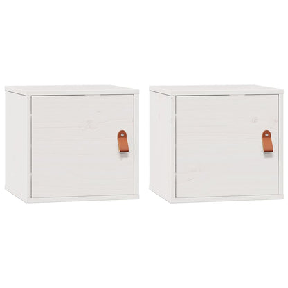 vidaXL Wall Cabinets 2 pcs White 31.5x30x30 cm Solid Wood Pine 2
