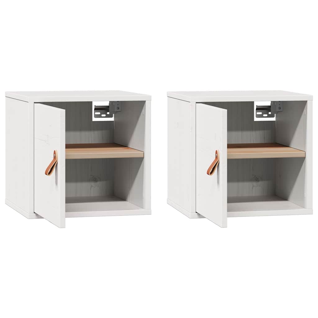 vidaXL Wall Cabinets 2 pcs White 31.5x30x30 cm Solid Wood Pine 6