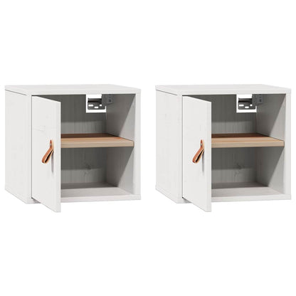 vidaXL Wall Cabinets 2 pcs White 31.5x30x30 cm Solid Wood Pine 6