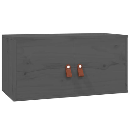 vidaXL Wall Cabinets 2 pcs Grey 60x30x30 cm Solid Wood Pine 4