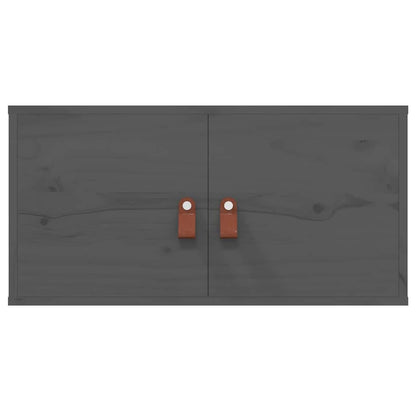 vidaXL Wall Cabinets 2 pcs Grey 60x30x30 cm Solid Wood Pine 5