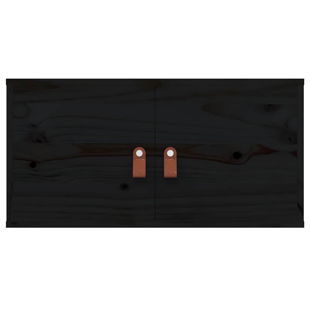 vidaXL Wall Cabinets 2 pcs Black 60x30x30 cm Solid Wood Pine 6