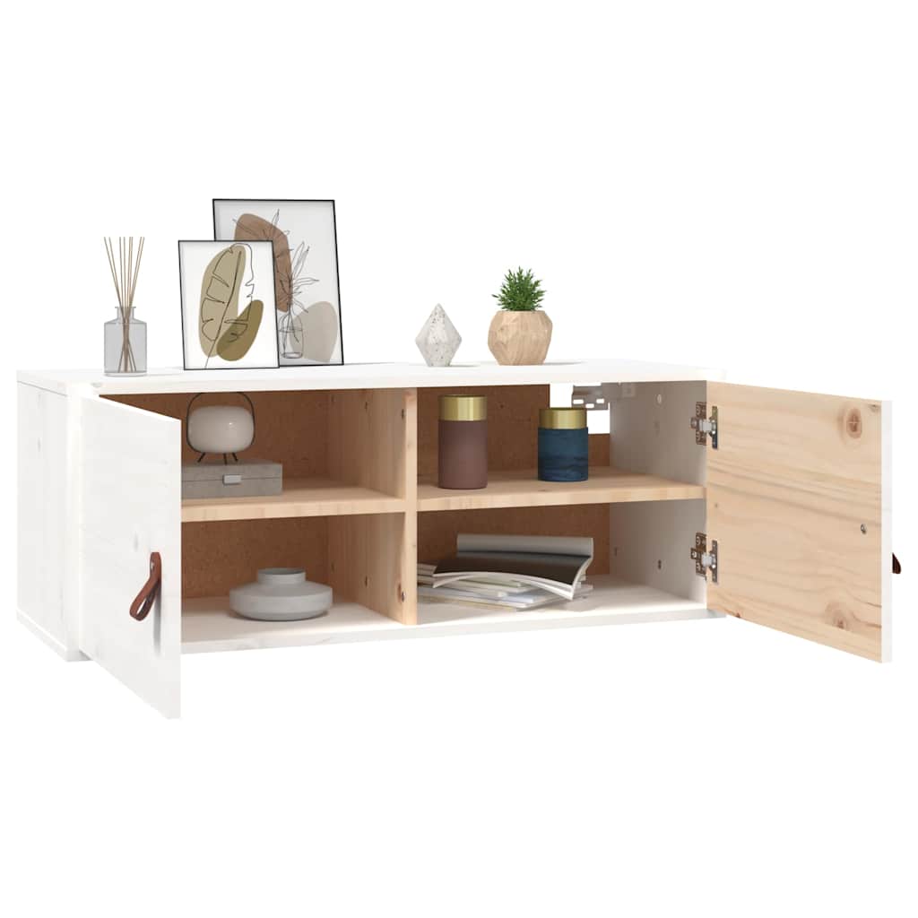 Wall Cabinet 80x30x30 cm Solid Wood Pine White