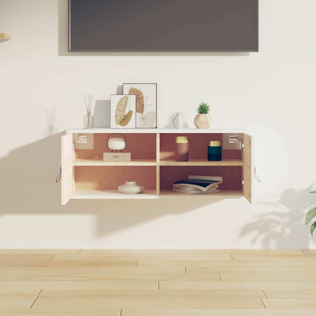 vidaXL Wall Cabinet White 80x30x30 cm Solid Wood Pine 3