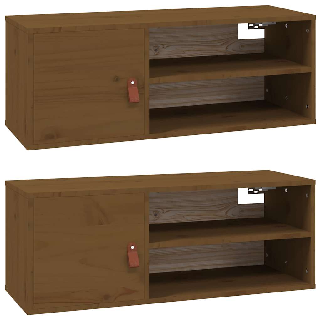 vidaXL Wall Cabinets 2 pcs Honey Brown 80x30x30 cm Solid Wood Pine 2