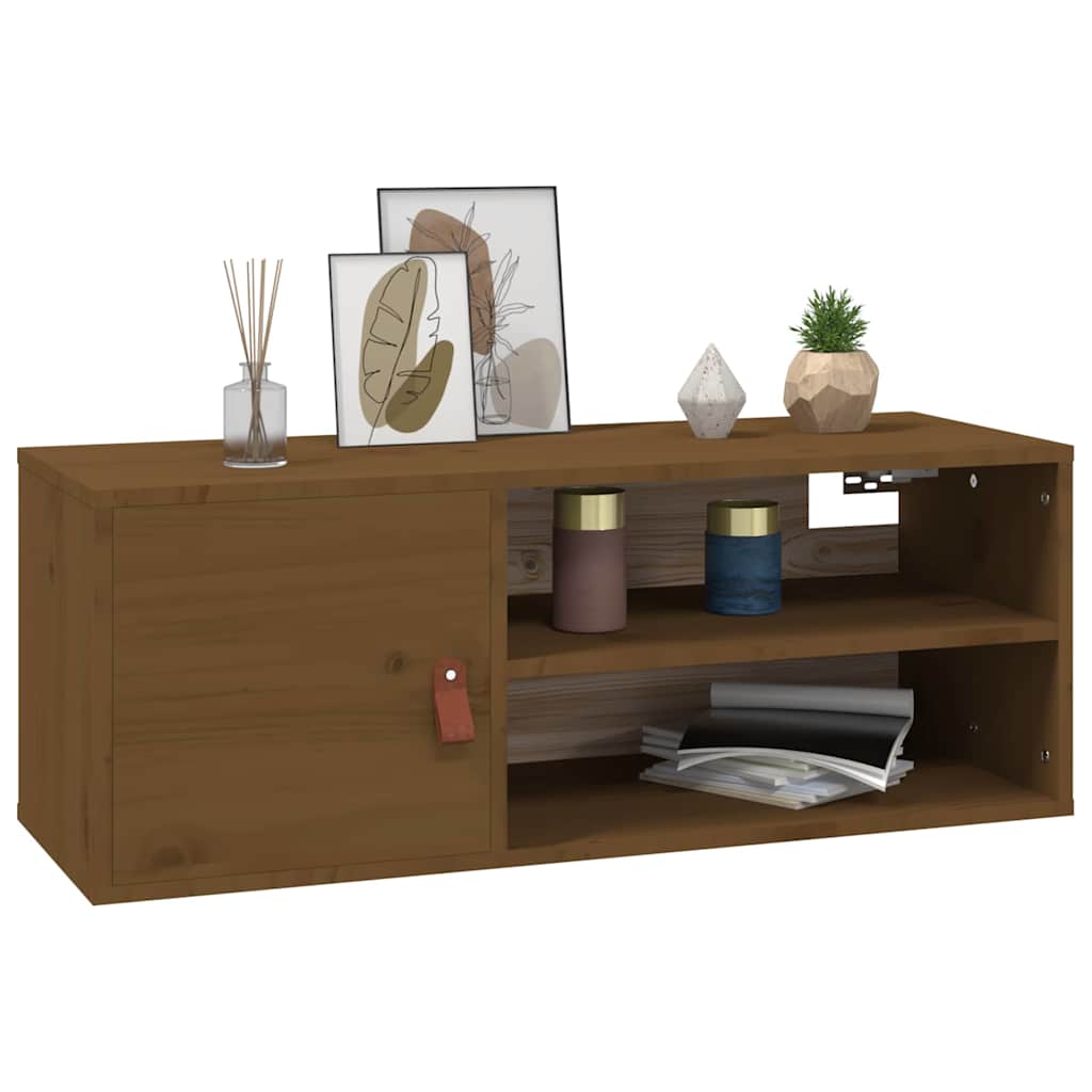 vidaXL Wall Cabinets 2 pcs Honey Brown 80x30x30 cm Solid Wood Pine 4