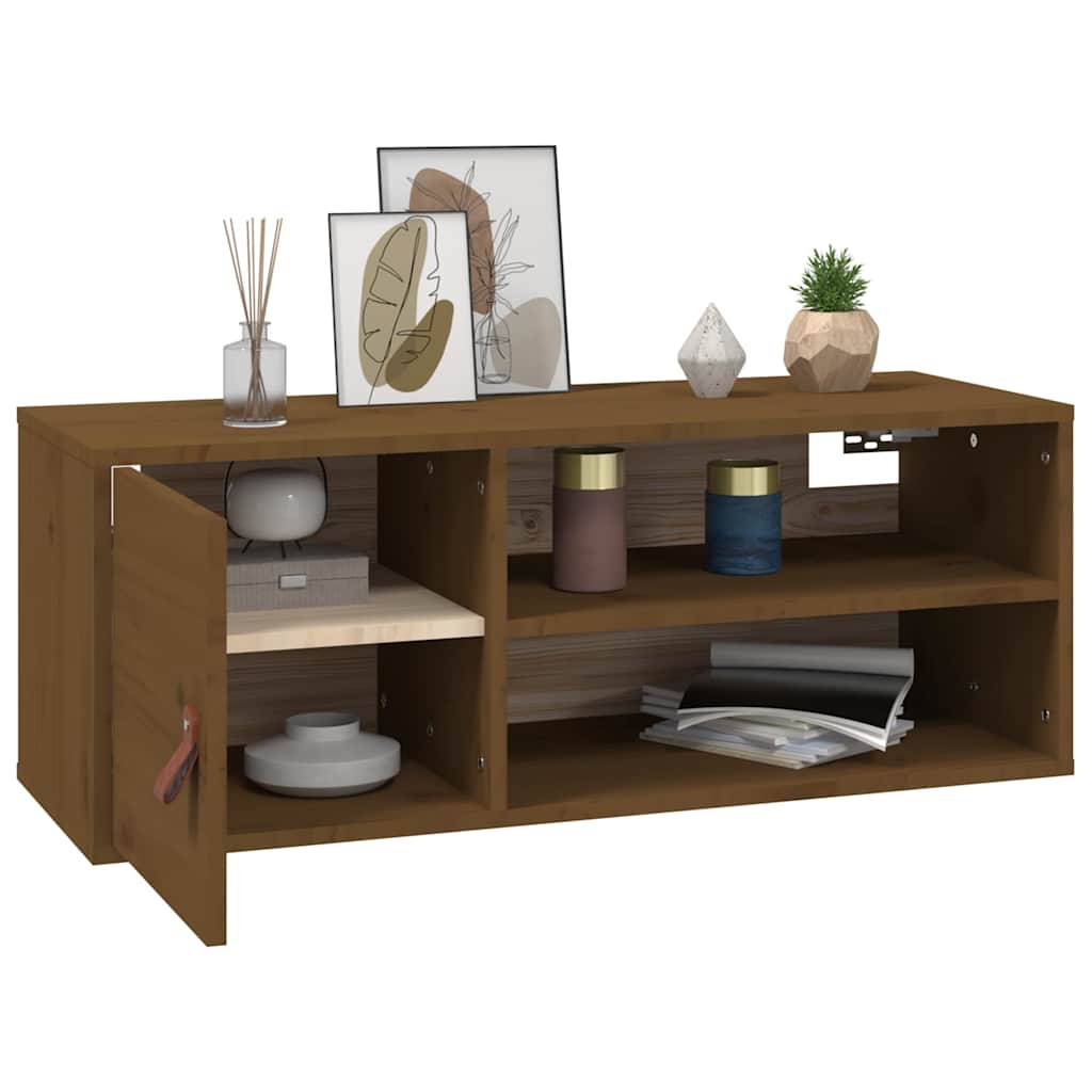 vidaXL Wall Cabinets 2 pcs Honey Brown 80x30x30 cm Solid Wood Pine 5