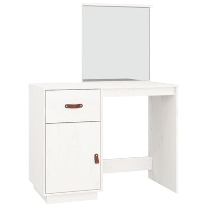 vidaXL Dressing Table White 95x50x134 cm Solid Wood Pine 2