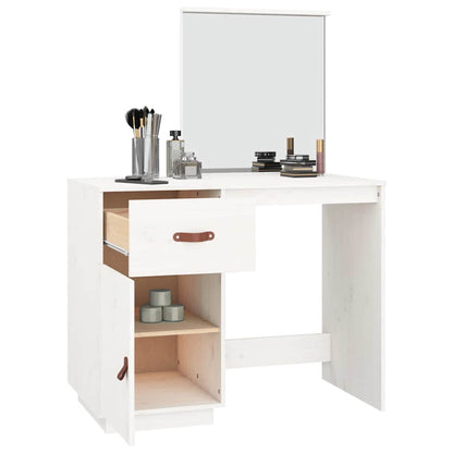 vidaXL Dressing Table White 95x50x134 cm Solid Wood Pine 5