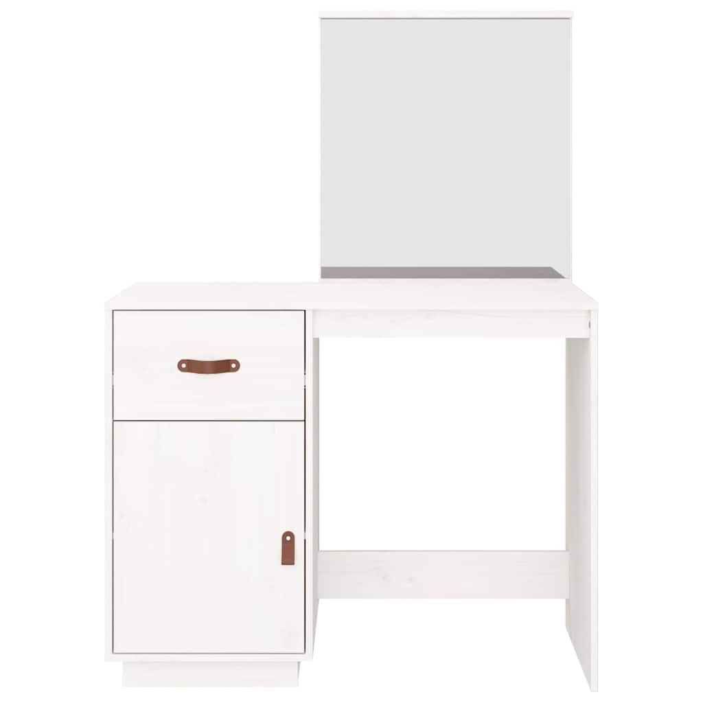 vidaXL Dressing Table White 95x50x134 cm Solid Wood Pine 6