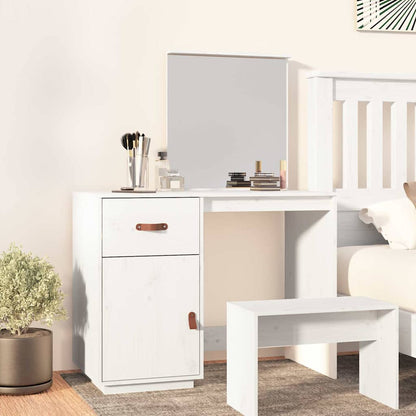 vidaXL Dressing Table White 95x50x134 cm Solid Wood Pine 1
