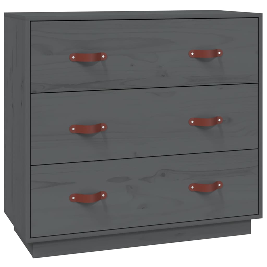 vidaXL Sideboard Grey 80x40x75 cm Solid Wood Pine 2