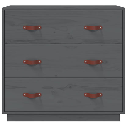 vidaXL Sideboard Grey 80x40x75 cm Solid Wood Pine 3