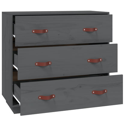 vidaXL Sideboard Grey 80x40x75 cm Solid Wood Pine 4