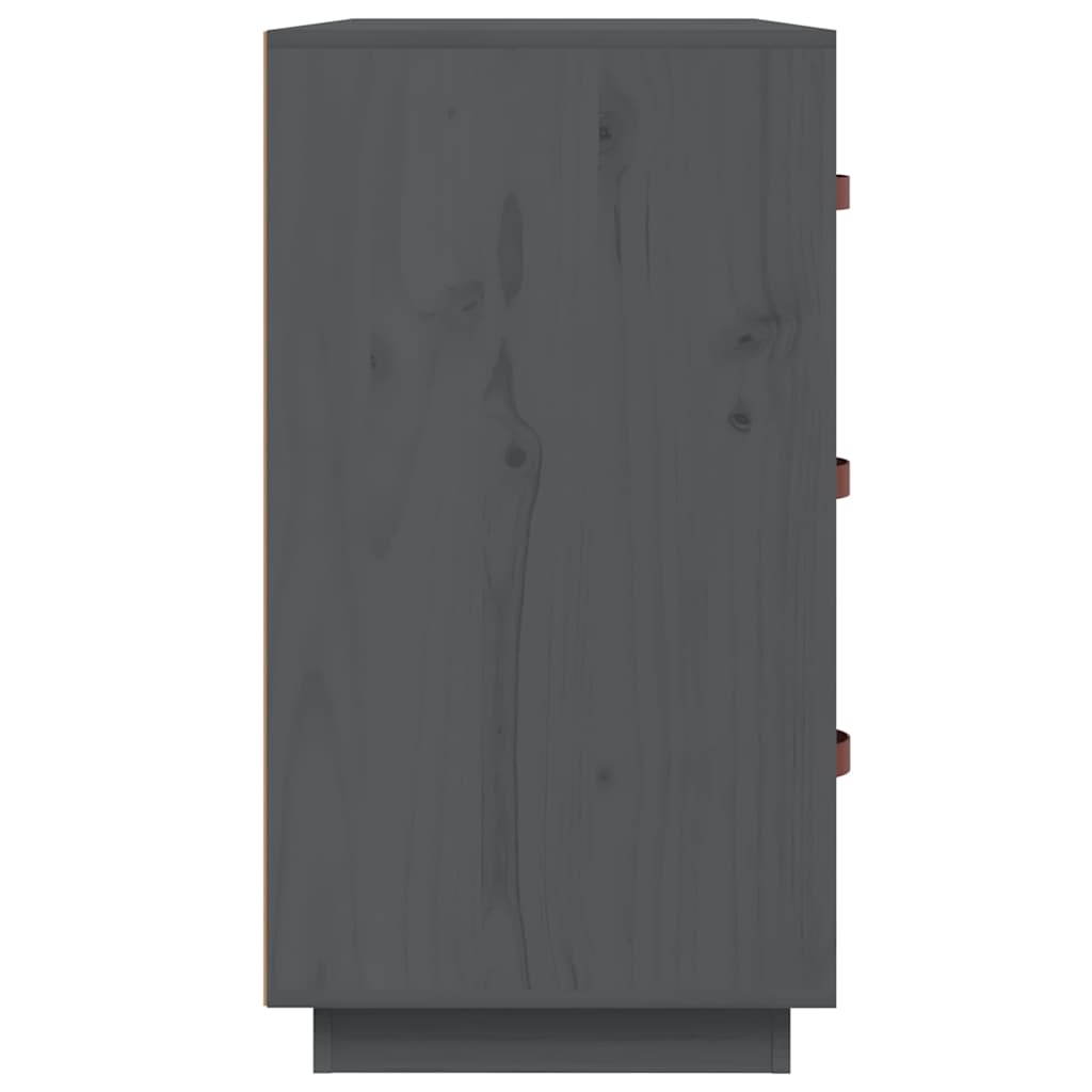 vidaXL Sideboard Grey 80x40x75 cm Solid Wood Pine 5
