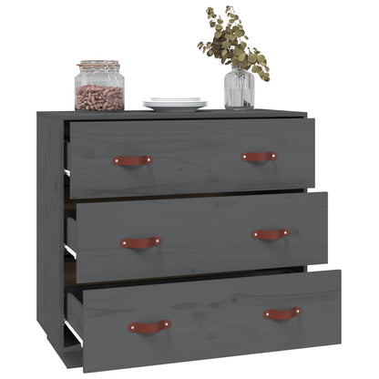 vidaXL Sideboard Grey 80x40x75 cm Solid Wood Pine 6