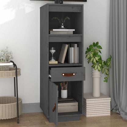 vidaXL Highboard Grey 34x40x108,5 cm Solid Wood Pine 3