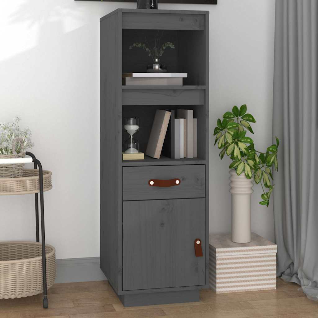 vidaXL Highboard Grey 34x40x108,5 cm Solid Wood Pine 1