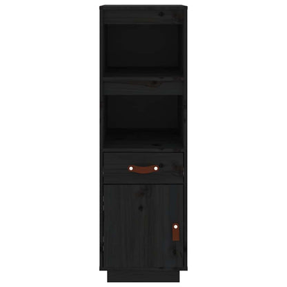 vidaXL Highboard Black 34x40x108,5 cm Solid Wood Pine 5