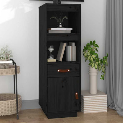 vidaXL Highboard Black 34x40x108,5 cm Solid Wood Pine 1