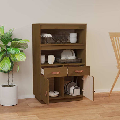 vidaXL Highboard Honey Brown 67x40x108.5 cm Solid Wood Pine 3