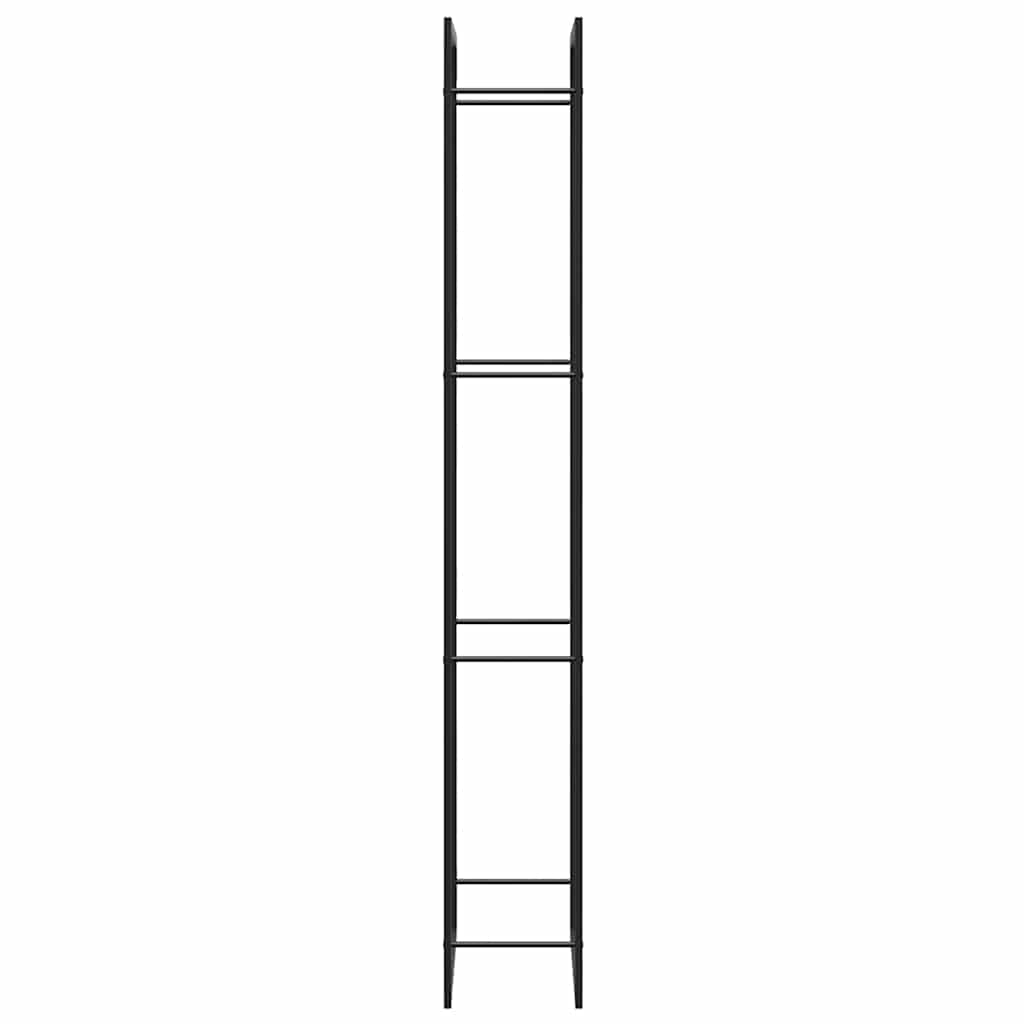 vidaXL Firewood Rack Matt Black 80x28x222 cm Steel 6