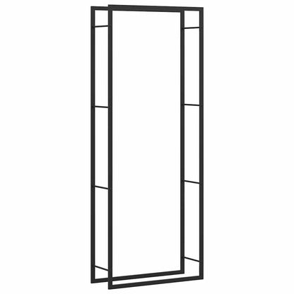 vidaXL Firewood Rack Matt Black 80x28x222 cm Steel 5