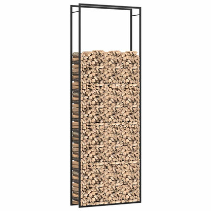 vidaXL Firewood Rack Matt Black 110x28x312 cm Steel 4