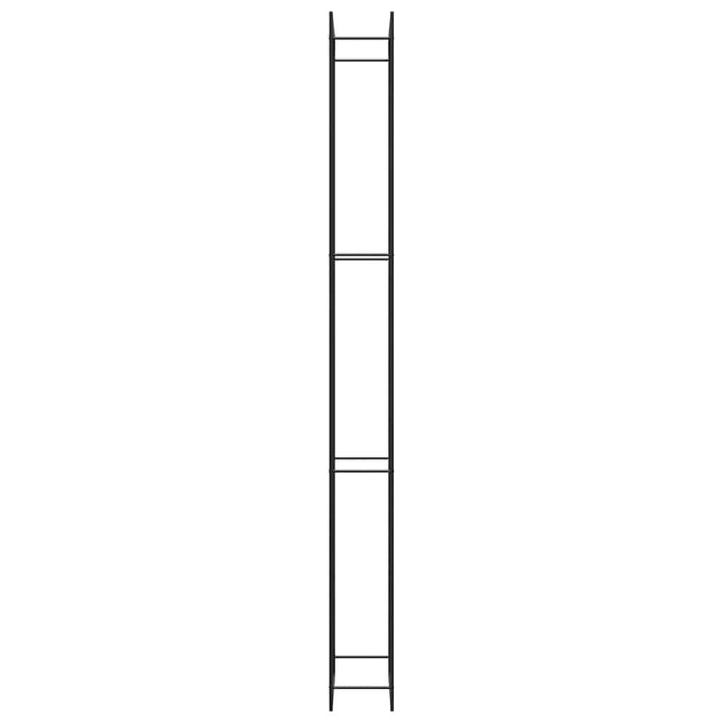 vidaXL Firewood Rack Matt Black 110x28x312 cm Steel 6