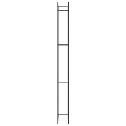 vidaXL Firewood Rack Matt Black 110x28x312 cm Steel 6