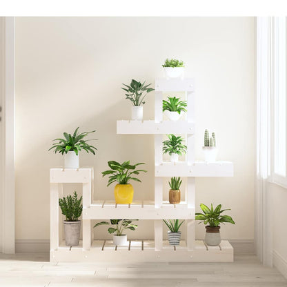 vidaXL Plant Stand White 92x25x97 cm Solid Wood Pine 1